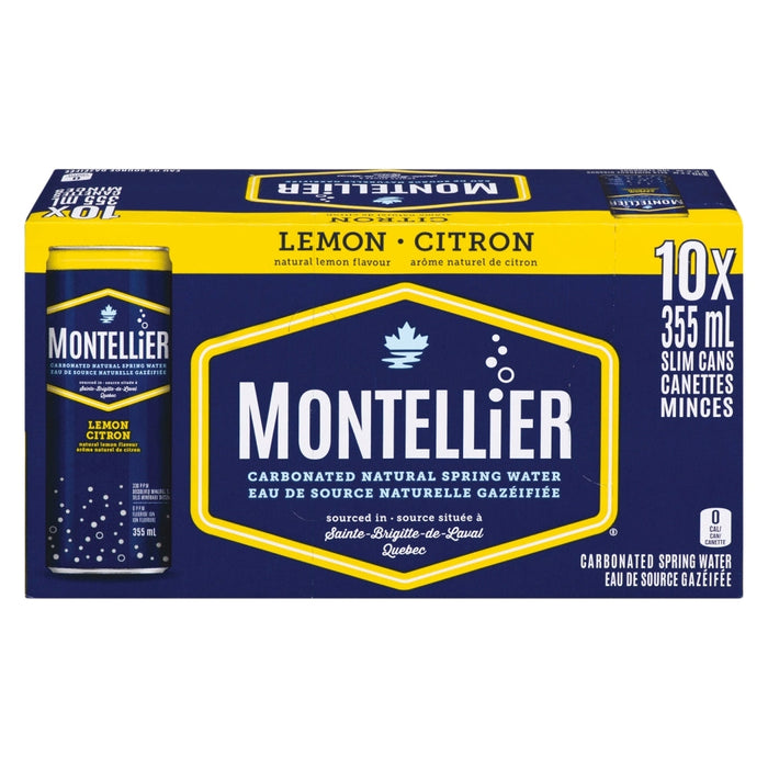MONTELLIER CARBONATED LEMON WATER CAN, 10 X 355ML
