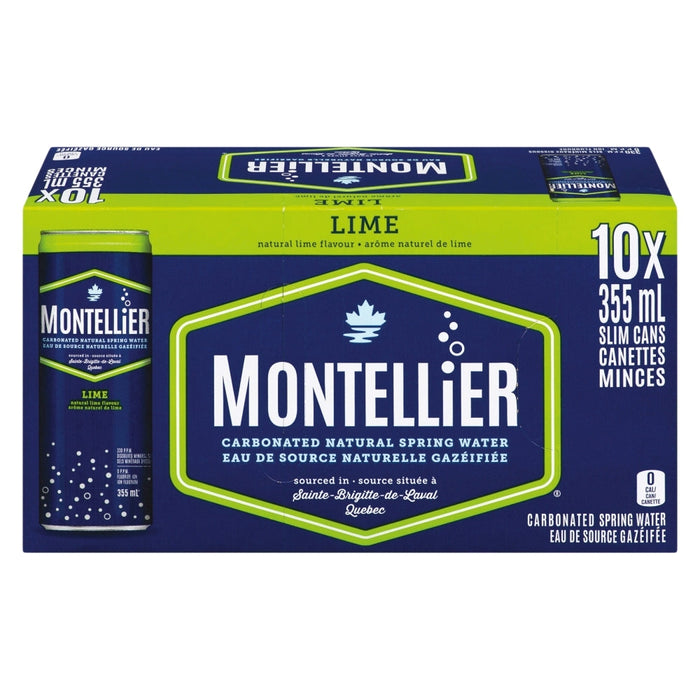 MONTELLIER CARBONATED LIME WATER CAN, 10 X 355ML