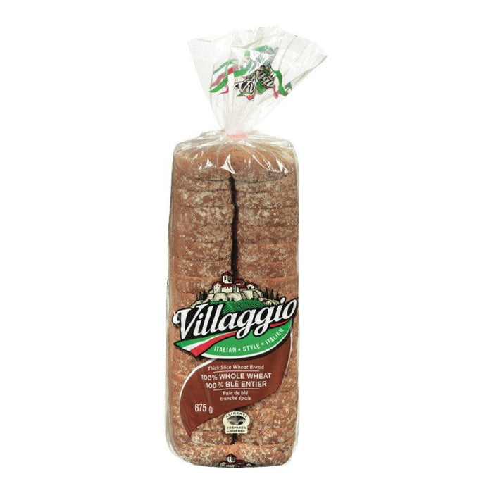 VILLAGGIO BREAD 100% WHOLE WHEAT 675 G