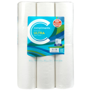 COMPLIMENTS ULTRA PAPER TOWELS 112 X 12 SHEETS ROLLS