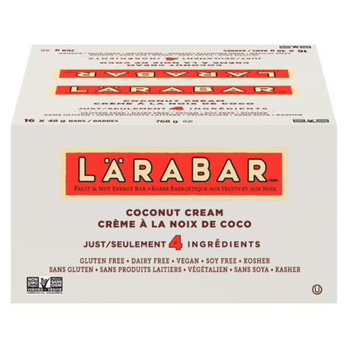 LARABAR GLUTEN-FREE ENERGY BAR COCONUT CREAM 16 X 48 G