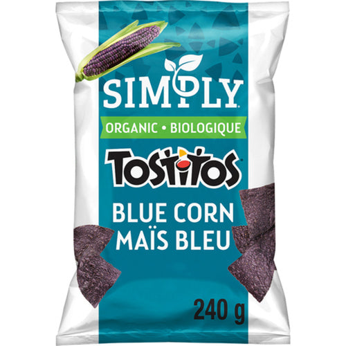 SIMPLY ORGANIC TORTILLA CHIPS TOSTITOS BLUE CORN 240 G
