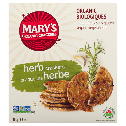 MARY'S ORGANIC GLUTEN-FREE CRACKERS HERB 184 G