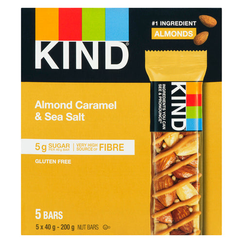 KIND GLUTEN-FREE NUT BAR CARAMEL ALMOND & SEA SALT 5 X 40 G
