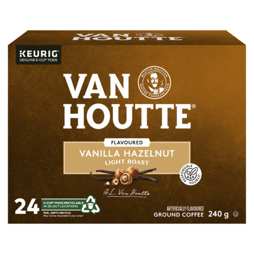 VAN HOUTTE COFFEE PODS LIGHT ROAST VANILLA HAZELNUT 24 K-CUPS 240 G