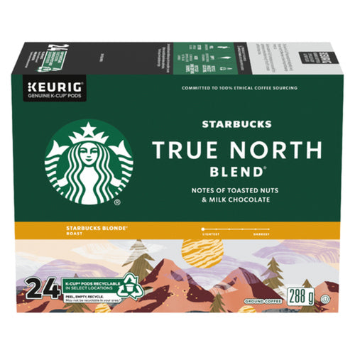 STARBUCKS COFFEE PODS TRUE NORTH BLEND K-CUPS 24 EA