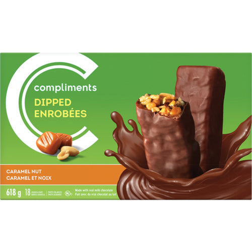 COMPLIMENTS GRANOLA BARS DIPPED CARAMEL NUT 618 G