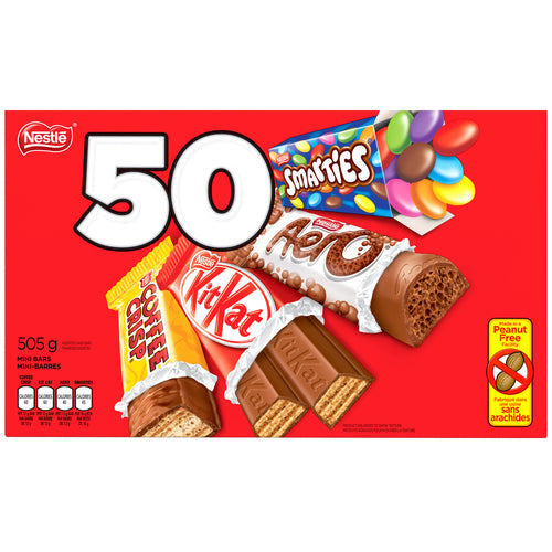 NESTLÉ ASSORTED CHOCOLATE MINI BARS 50 PACK 505 G