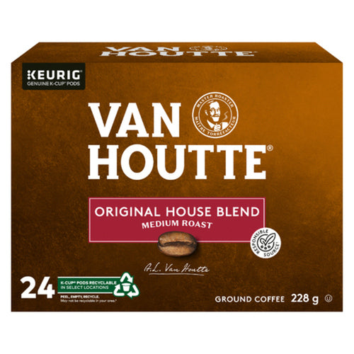 VAN HOUTTE COFFEE PODS ORIGINAL HOUSE BLEND MEDIUM ROAST 24 K-CUPS 228 G