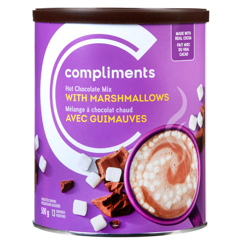 COMPLIMENTS MARSHMALLOWS HOT CHOCOLATE MIX WITH REAL COCOA 500 G