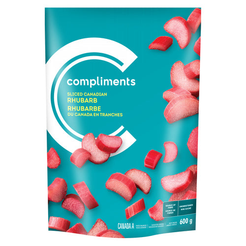 COMPLIMENTS FROZEN FRUIT UNSWEETENED SLICED RHUBARB 600 G