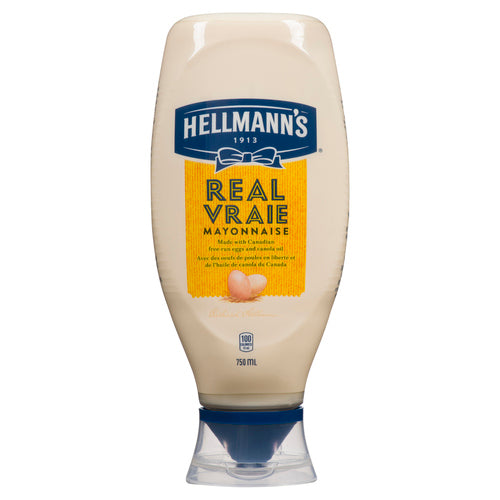 HELLMANN'S REAL MAYONNAISE BIG SQUEEZE 750 ML