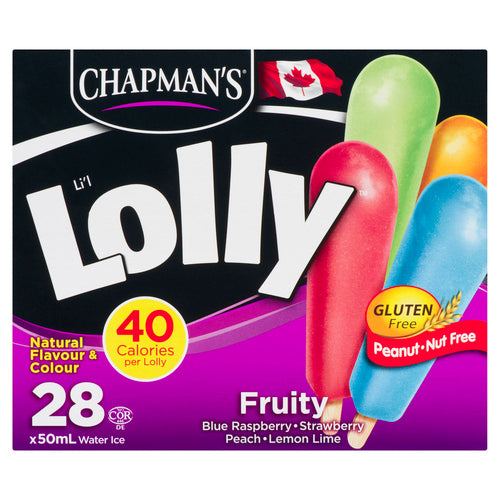 CHAPMAN'S LIL LOLLY FRUITY ICE BAR 28 EA