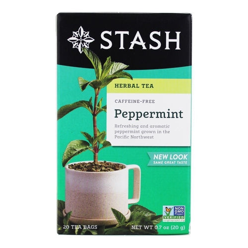 STASH CAFFEINE FREE HERBAL TEA PEPPERMINT 20 TEA BAGS