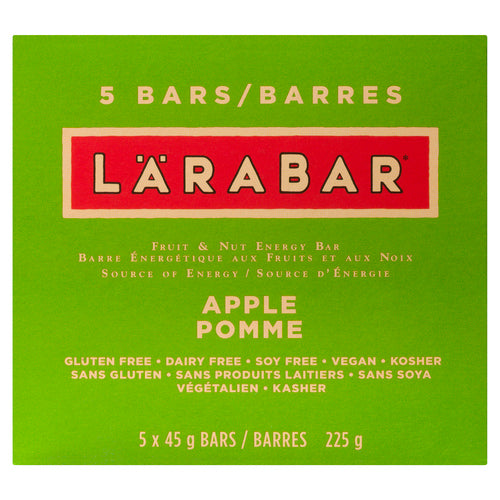 LARABAR GLUTEN-FREE VEGAN ENERGY BAR FRUIT & NUT APPLE 5 X 45 G