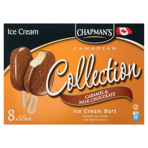 CHAPMAN'S CARAMEL AND MILK CHOCOLATE ICE CREAM BARS 8 X 55 ML