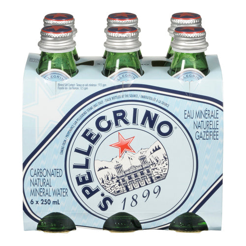 SAN PELLEGRINO MINERAL WATER NATURALLY CARBONATED 6 X 250 ML