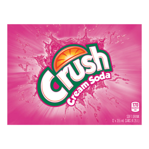 CRUSH SOFT DRINK CREAM SODA CANS 12 X 355 ML