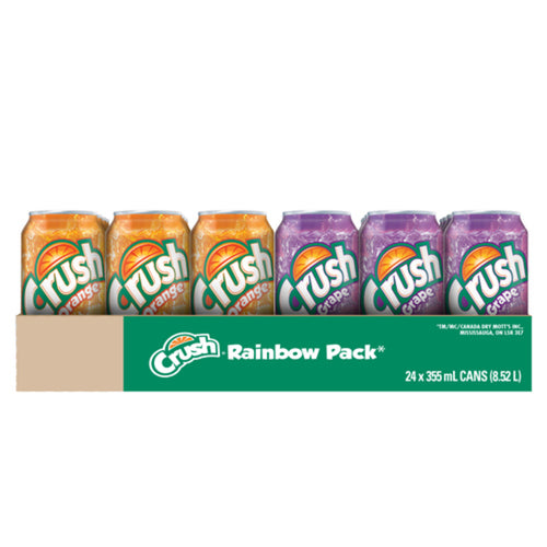 CRUSH SOFT DRINK RAINBOW PACK 24 X 355 ML (CANS)