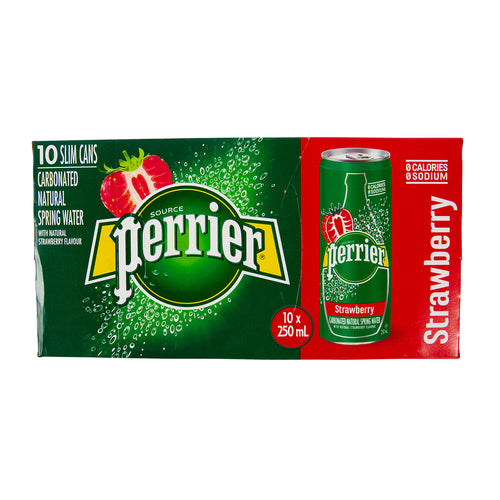 PERRIER SPARKLING WATER STRAWBERRY 10 X 250 ML