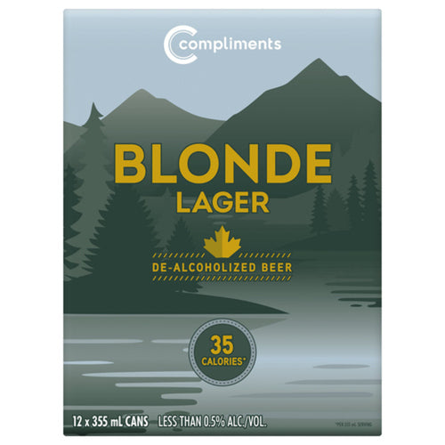 COMPLIMENTS BLONDE LAGER DE-ALCOHOLIZED BEER 12 X 355 ML