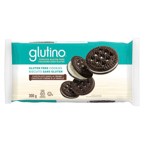 GLUTINO GLUTEN-FREE COOKIES CHOCOLATE VANILLA CREME 300 G