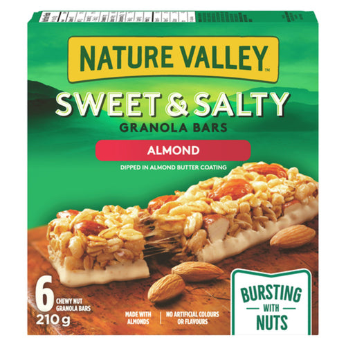 NATURE VALLEY CHEWY GRANOLA BARS SWEET AND SALTY NUT ALMOND 6 COUNT 210 G