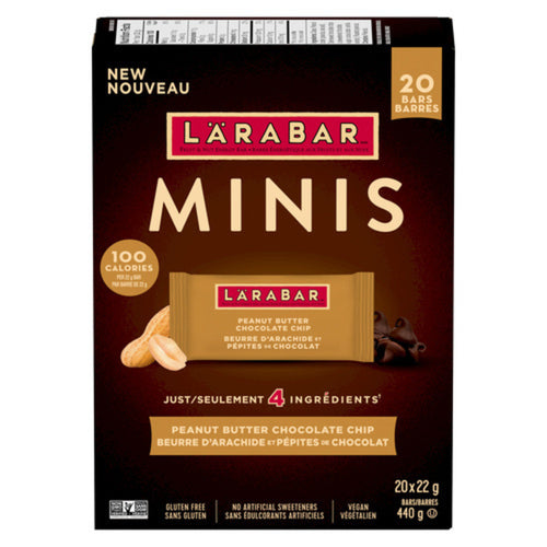 LARABAR MINIS BARS PEANUT BUTTER CHOCOLATE CHIP 20 X 22 G