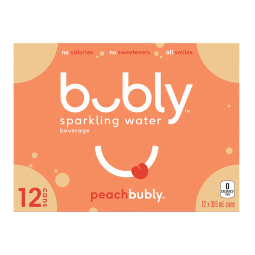 BUBLY SPARKLING WATER PEACH 12 X 355 ML