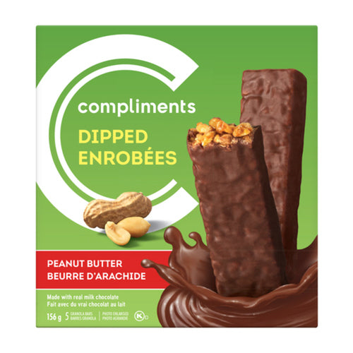 COMPLIMENTS DIPPED GRANOLA BARS PEANUT BUTTER 156 G