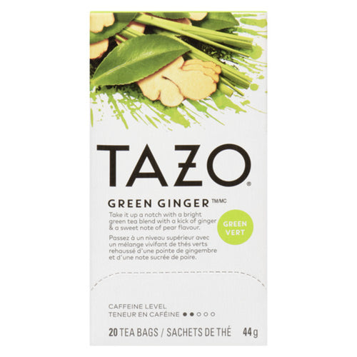 TAZO CAFFEINE FREE TEA BAGS GREEN GINGER 20 EA