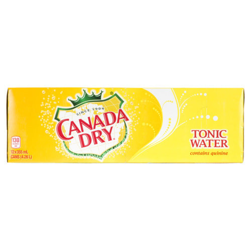 CANADA DRY SOFT DRINK TONIC WATER CANS 12 X 355 ML
