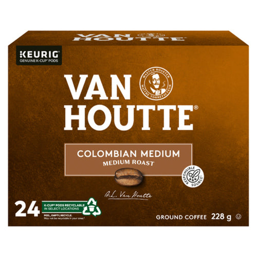 VAN HOUTTE COFFEE PODS COLOMBIAN MEDIUM ROAST 24 K-CUPS 228 G