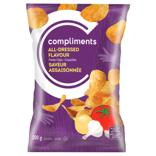 COMPLIMENTS POTATO CHIPS ALL DRESSED 200 G