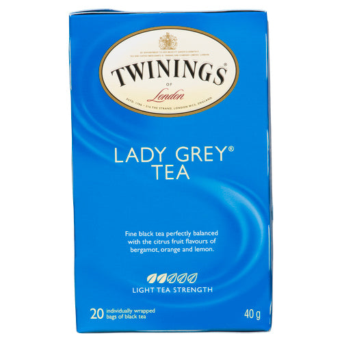 TWININGS TEA LADY GREY BLACK LIGHT 20 TEA BAGS