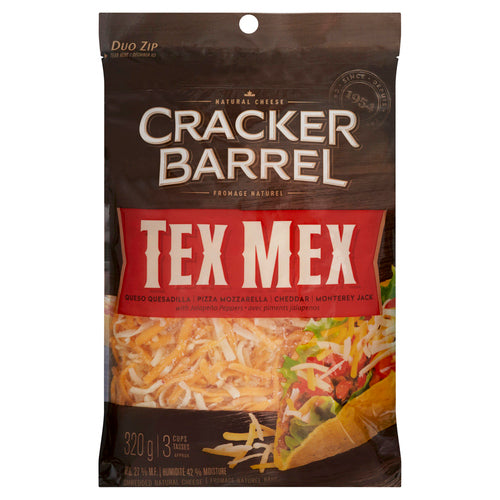 CRACKER BARREL SHREDS CHEESE TEX MEX 320 G