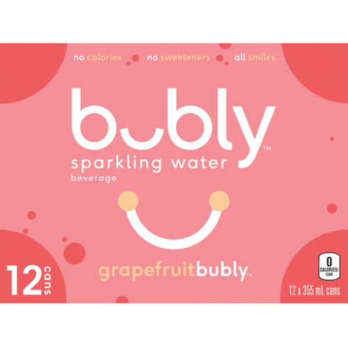 BUBLY SPARKLING WATER GRAPEFRUIT 12 X 355 ML