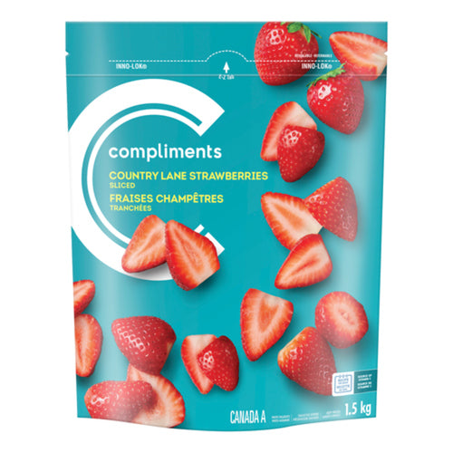 COMPLIMENTS COUNTRY LANE SLICED FROZEN STRAWBERRIES 1.5 KG