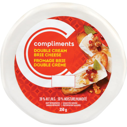 COMPLIMENTS DOUBLE CREAM BRIE CHEESE 350 G