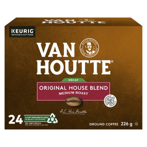 VAN HOUTTE DECAF COFFEE MEDIUM ROAST 24 K-CUPS 226 G
