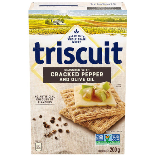 CHRISTIE TRISCUIT CRACKERS CRACKED PEPPER OLIVE OIL 200 G