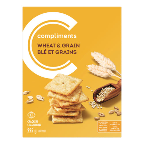 COMPLIMENTS CRACKERS WHEAT & GRAIN 225 G