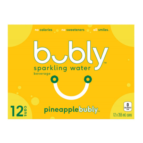 BUBLY SPARKLING WATER PINEAPPLE 12 X 355 ML