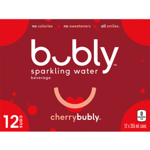 BUBLY SPARKLING WATER CHERRY 12 X 355 ML