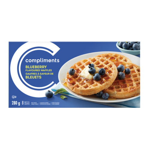 COMPLIMENTS WAFFLES BLUEBERRY 8 PACK 280 G