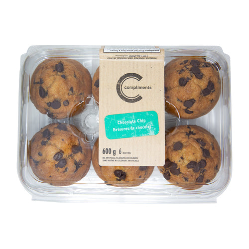 COMPLIMENTS MUFFINS CHOCOLATE CHIP 600 G