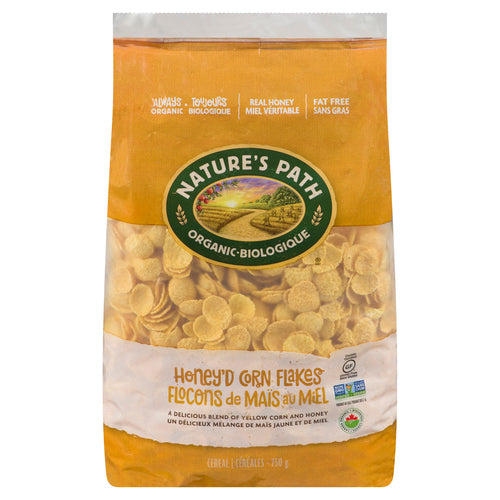 NATURE'S PATH ORGANIC GLUTEN-FREE CEREAL HONEY'D CORN FLAKES 750 G