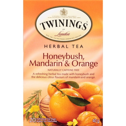 TWININGS HERBAL TEA HONEYBUSH MANDARIN & ORANGE 20 TEA BAGS