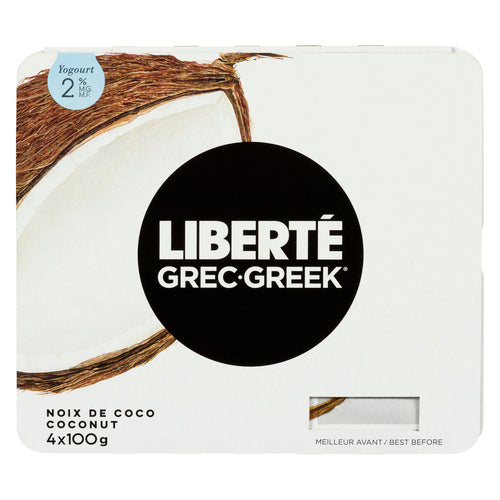 LIBERTÉ 2% GREEK YOGURT COCONUT 4 X 100 G