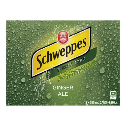 SCHWEPPES SOFT DRINK GINGER ALE CANS 12 X 355 ML
